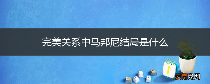 完美关系中马邦尼结局是什么