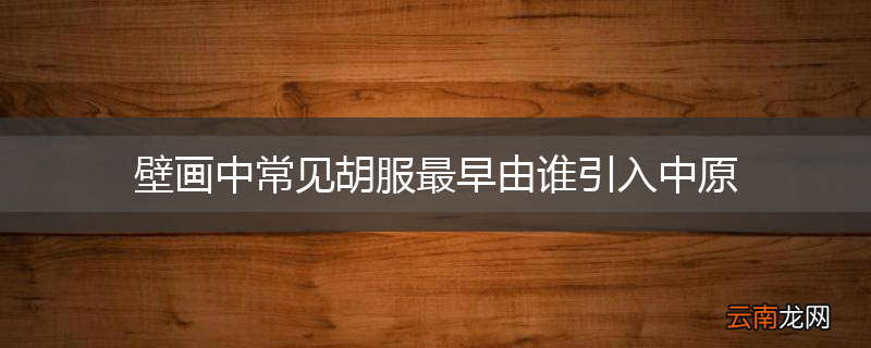 壁画中常见胡服最早由谁引入中原