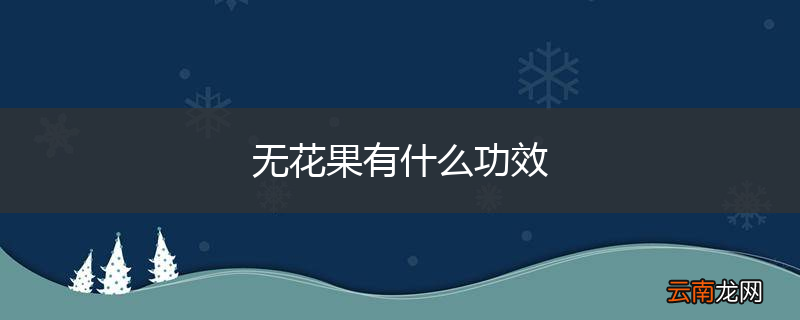 无花果有什么功效