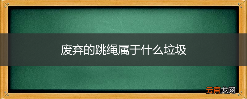 废弃的跳绳属于什么垃圾