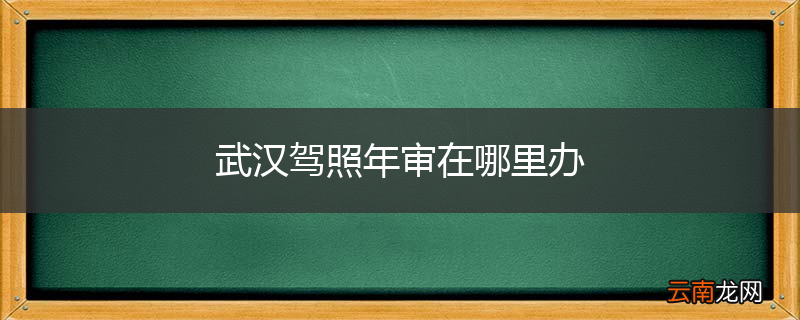 武汉驾照年审在哪里办