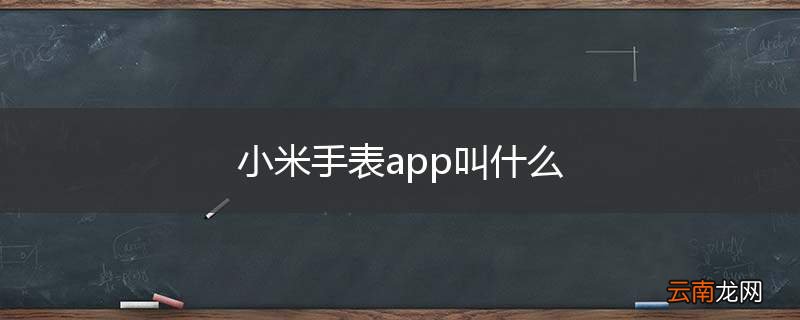小米手表app叫什么