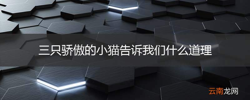 三只骄傲的小猫告诉我们什么道理