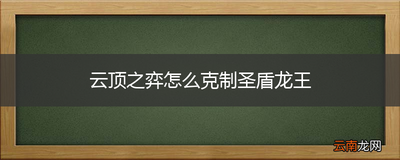 云顶之弈怎么克制圣盾龙王