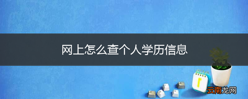 网上怎么查个人学历信息