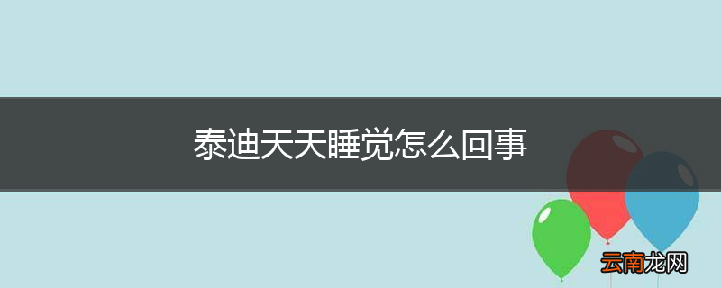 泰迪天天睡觉怎么回事