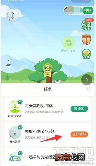支付宝蚂蚁森林梅花挂件怎么领取？