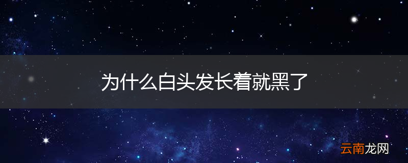 为什么白头发长着就黑了