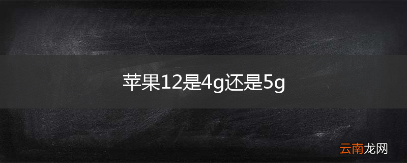 苹果12是4g还是5g