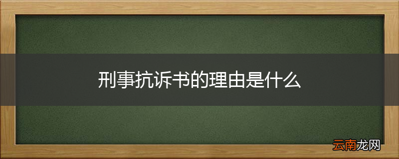 刑事抗诉书的理由是什么
