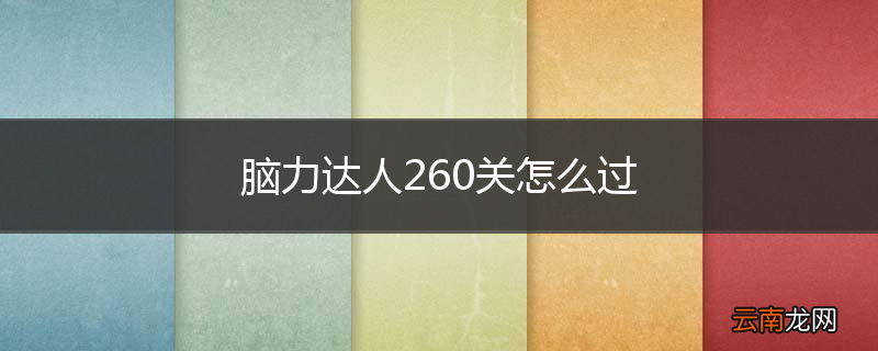 脑力达人260关怎么过