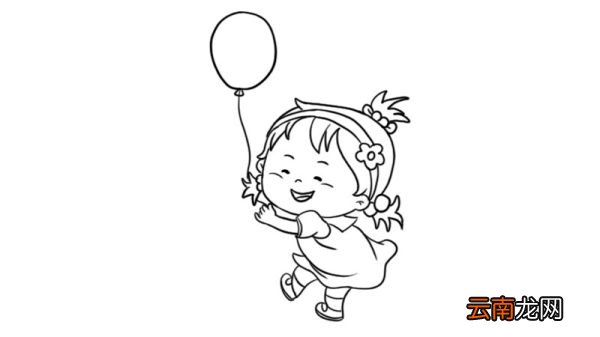 元旦可爱小孩简笔画