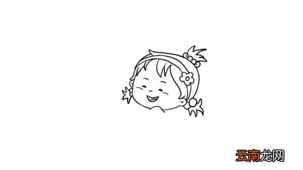 元旦可爱小孩简笔画