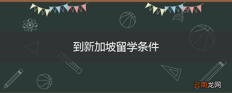 到新加坡留学条件