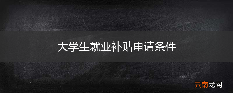 大学生就业补贴申请条件