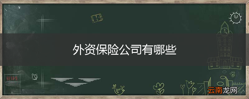 外资保险公司有哪些