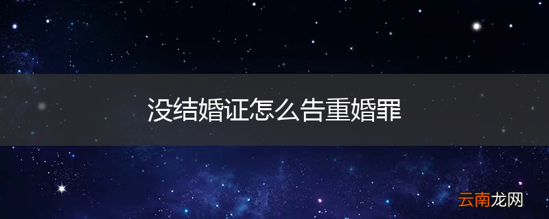 没结婚证怎么告重婚罪
