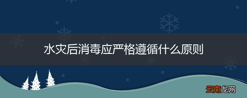 水灾后消毒应严格遵循什么原则