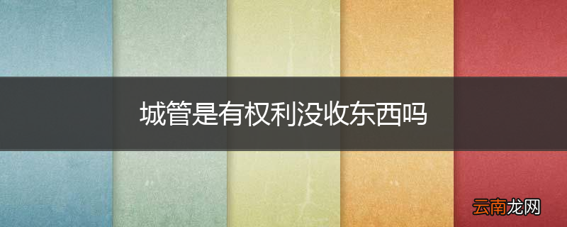 城管是有权利没收东西吗