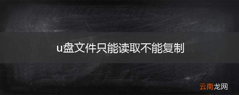 u盘文件只能读取不能复制