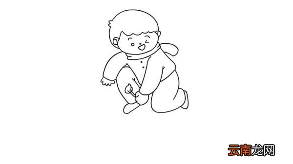 春节小孩放鞭炮简笔画 春节小孩放鞭炮简笔画怎么做