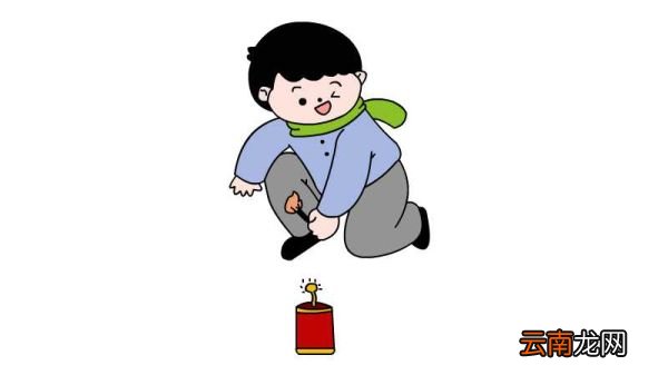 春节小孩放鞭炮简笔画 春节小孩放鞭炮简笔画怎么做