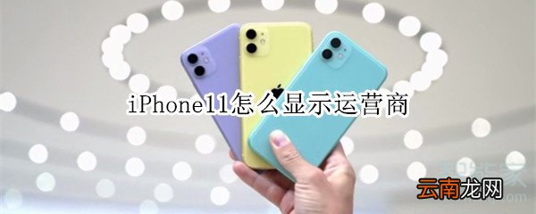 iPhone11怎么显示运营商