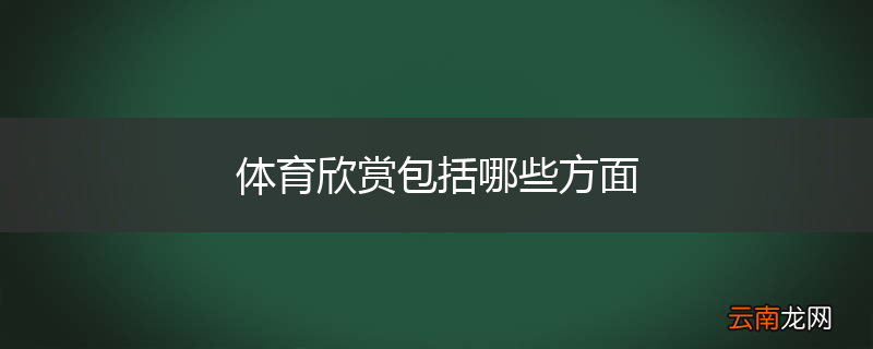 体育欣赏包括哪些方面