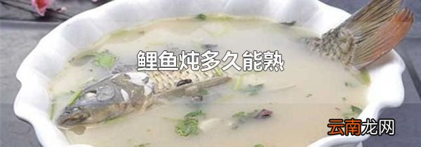 鲤鱼炖多久能熟