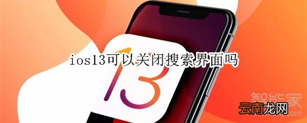 ios13可以关闭搜索界面吗