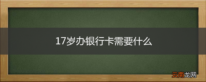 17岁办银行卡需要什么