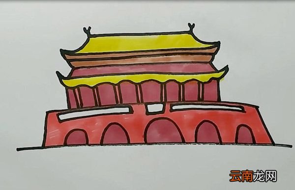 天安门简笔画 北京天安怎么画简单