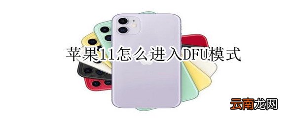 苹果11怎么进入DFU模式