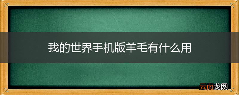 我的世界手机版羊毛有什么用