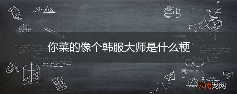 你菜的像个韩服大师是什么梗