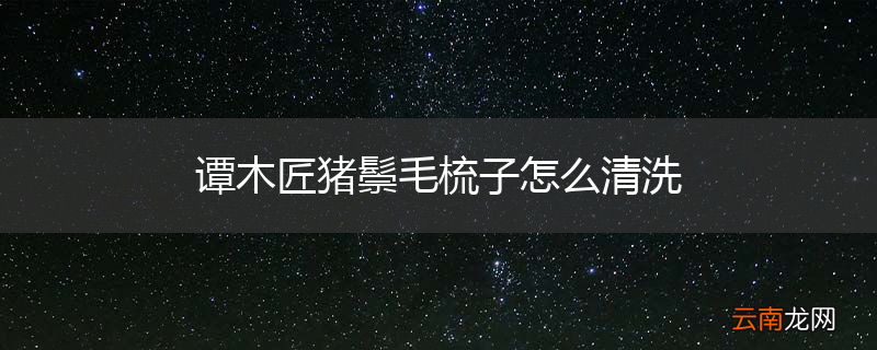 谭木匠猪鬃毛梳子怎么清洗