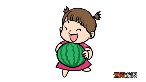 夏至吃西瓜的简笔画步骤夏至吃西瓜的简笔画教程