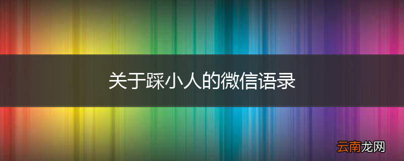 关于踩小人的微信语录