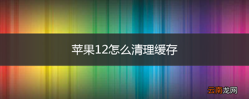 苹果12怎么清理缓存