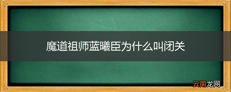 魔道祖师蓝曦臣为什么叫闭关