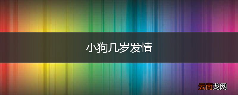 小狗几岁发情