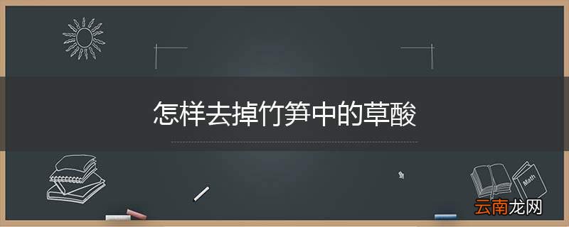 怎样去掉竹笋中的草酸