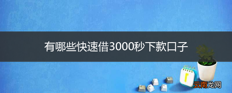 有哪些快速借3000秒下款口子