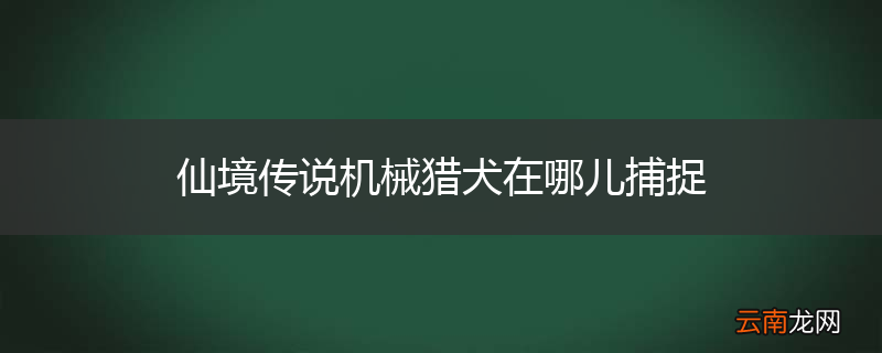 仙境传说机械猎犬在哪儿捕捉