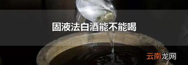 固液法白酒能不能喝