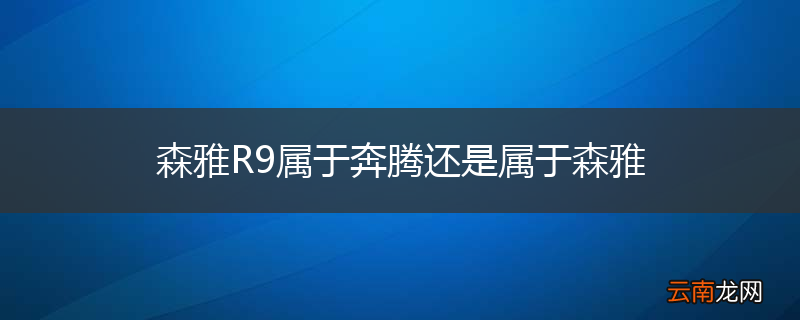 森雅R9属于奔腾还是属于森雅