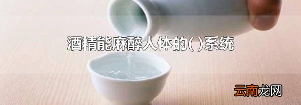 酒精能麻醉人体的系统
