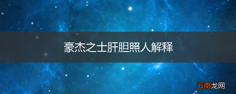 豪杰之士肝胆照人解释
