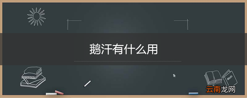 鹅汗有什么用