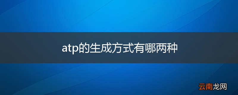 atp的生成方式有哪两种
